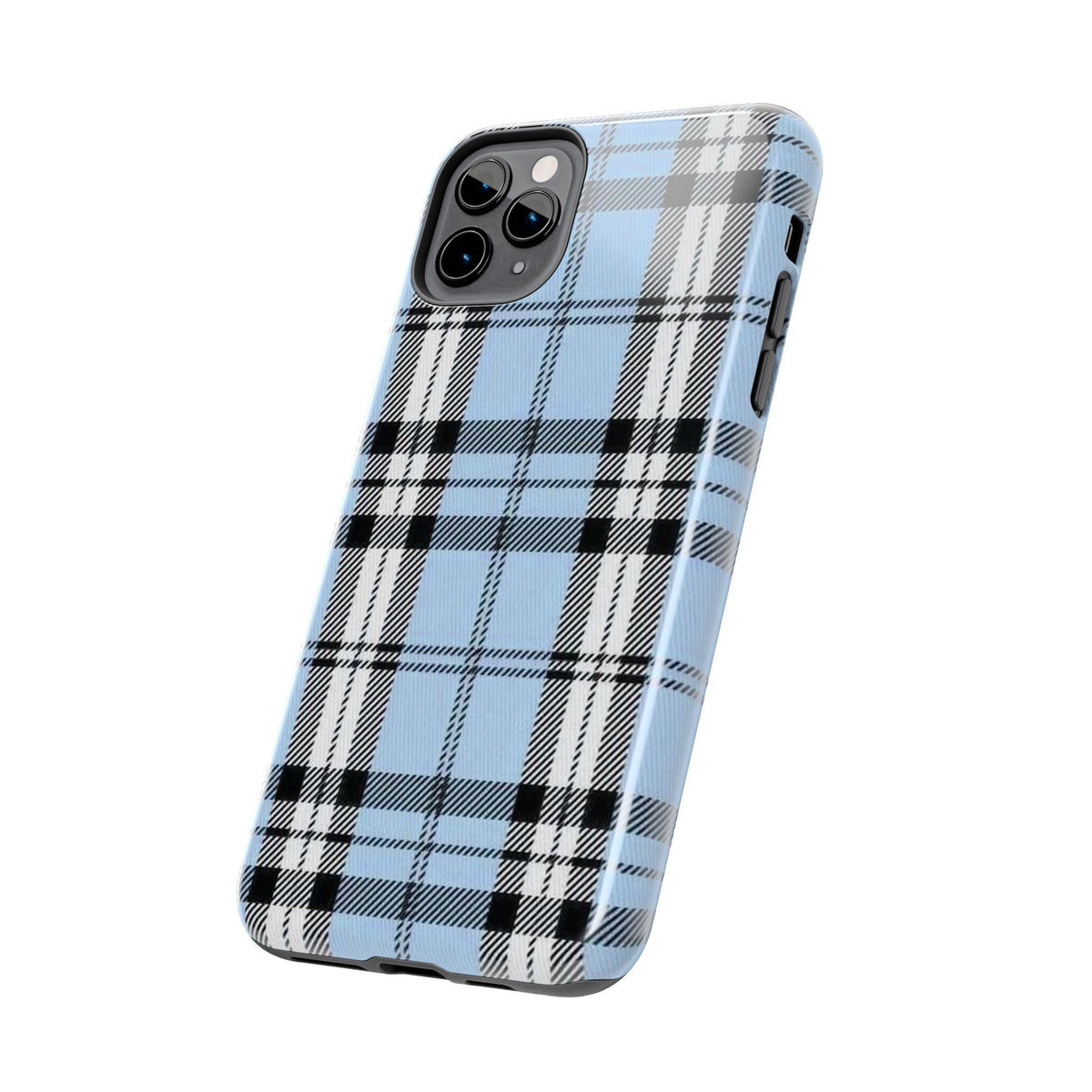 Light Baby Blue Gingham Plaid Phone Case