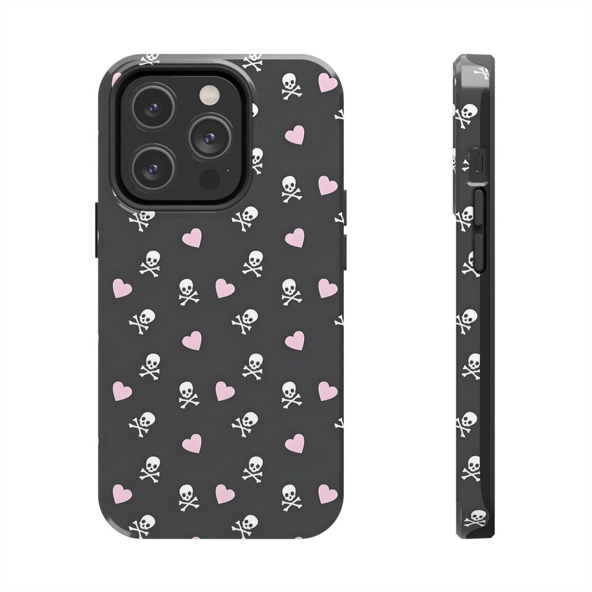 Cute Skulls and Hearts Phone Case  - Tough Impact-Resistant Case