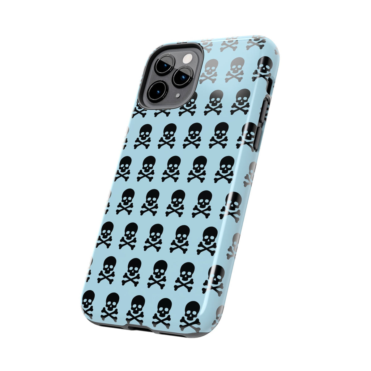 Blue Punk Skull Print Phone Case