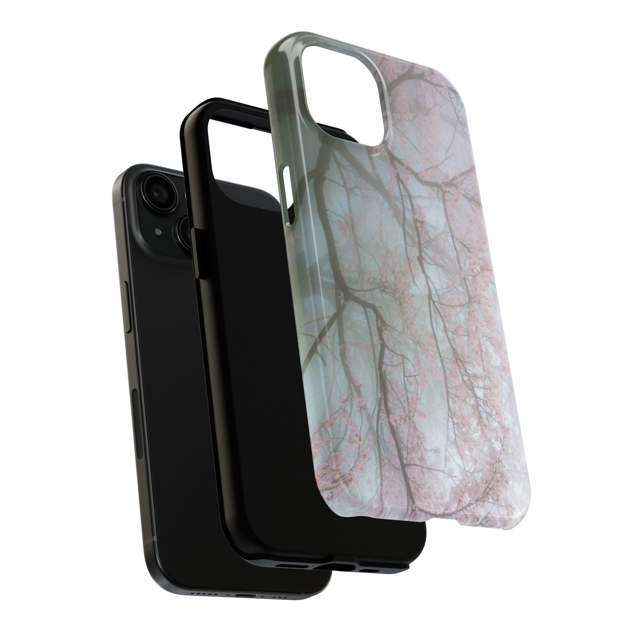 Foggy Cherry Blossom Cyber Phone Case  - Tough Impact-Resistant Case