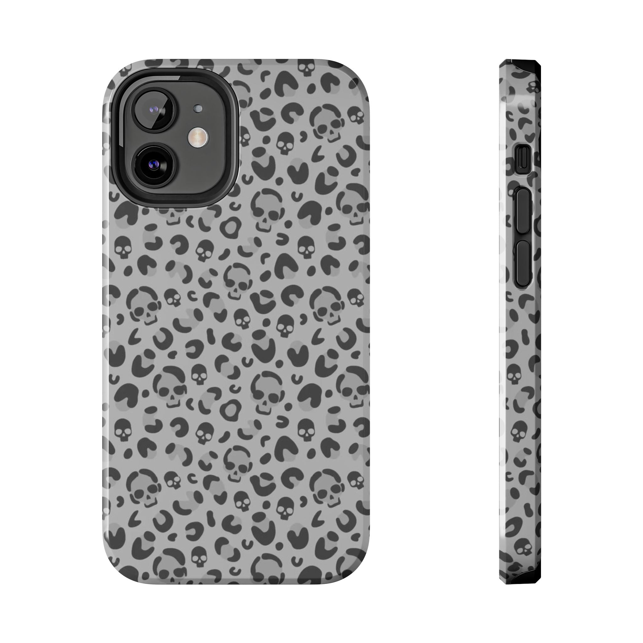 Skull Cheetah Grey Leopard Phone Case