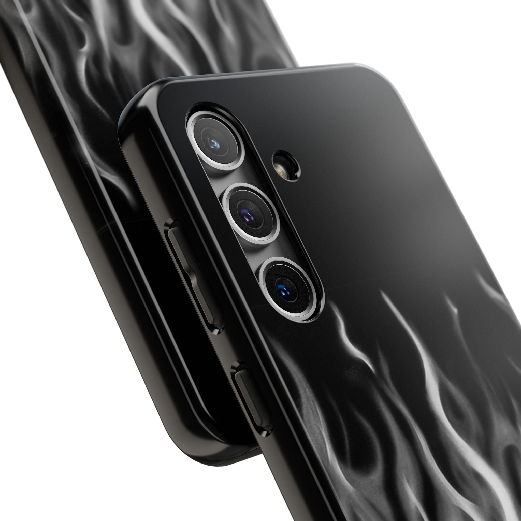 White Airbrush Flames Phone Case  - Tough Impact-Resistant Case