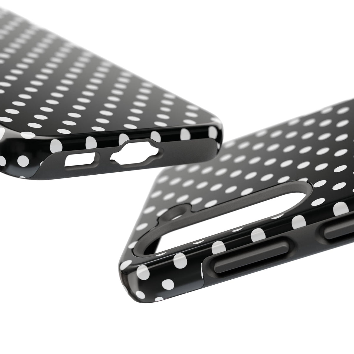 Black and White Polka Dot Phone Case  - Tough Impact-Resistant Case