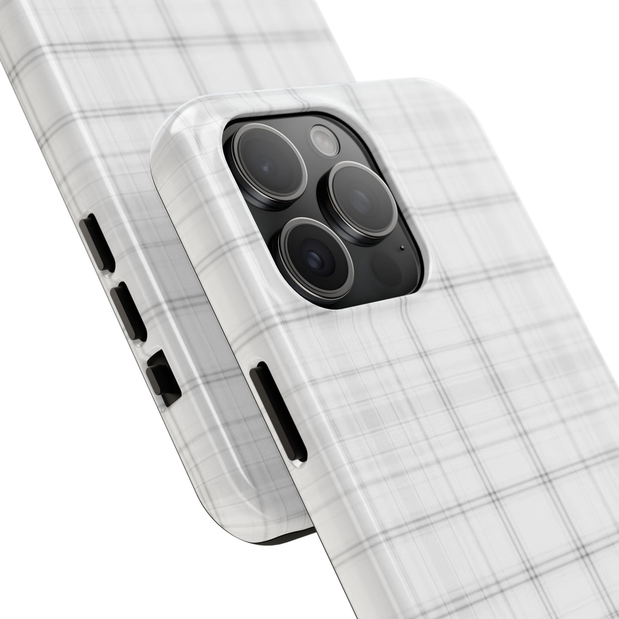 White Gingham Phone Case
