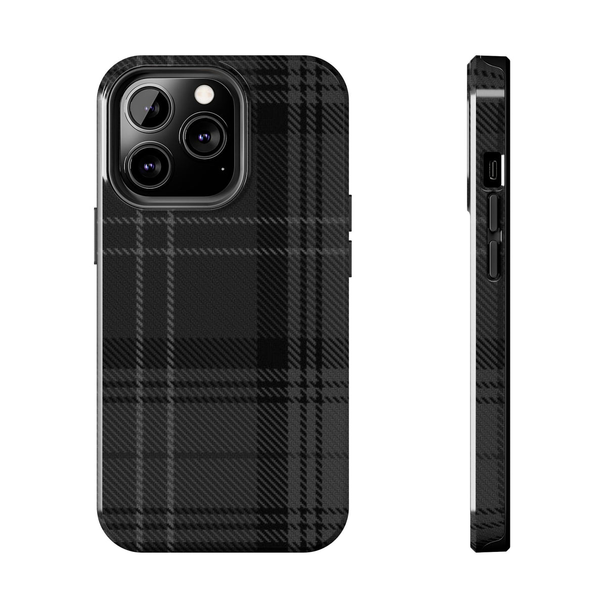Black Plaid Gingham Phone Case