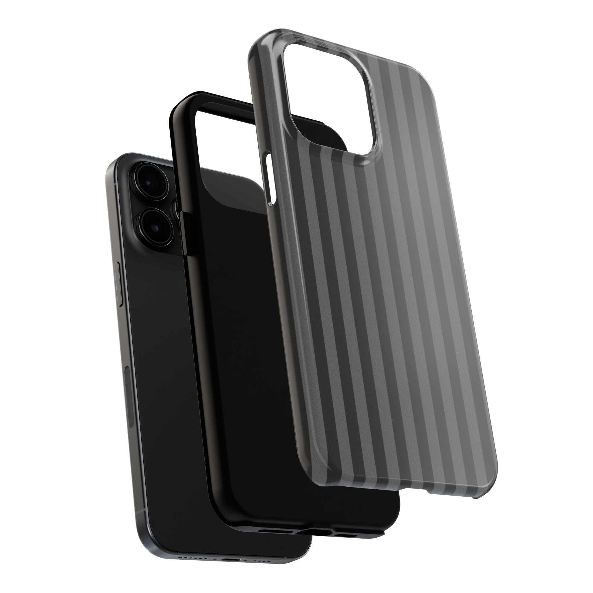 Dark Grey and Black Stripes Phone Case