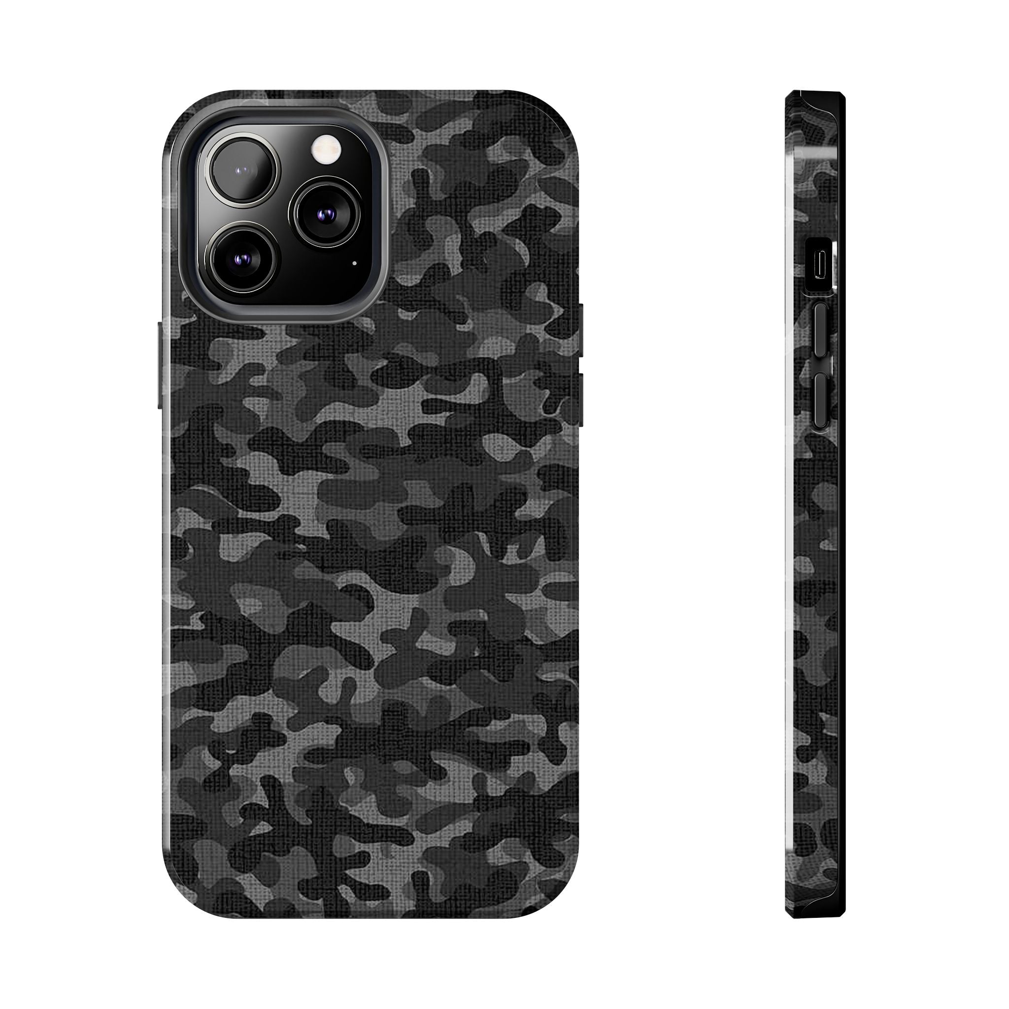 Black Camo Print Phone Case  - Tough Impact-Resistant Cases