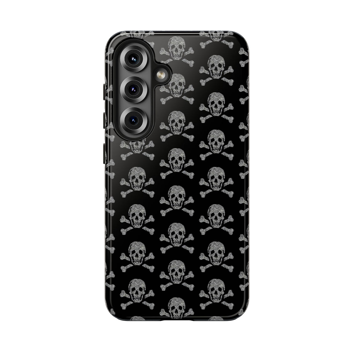 Silver Skull Print Phone Case  - Tough Impact-Resistant Case