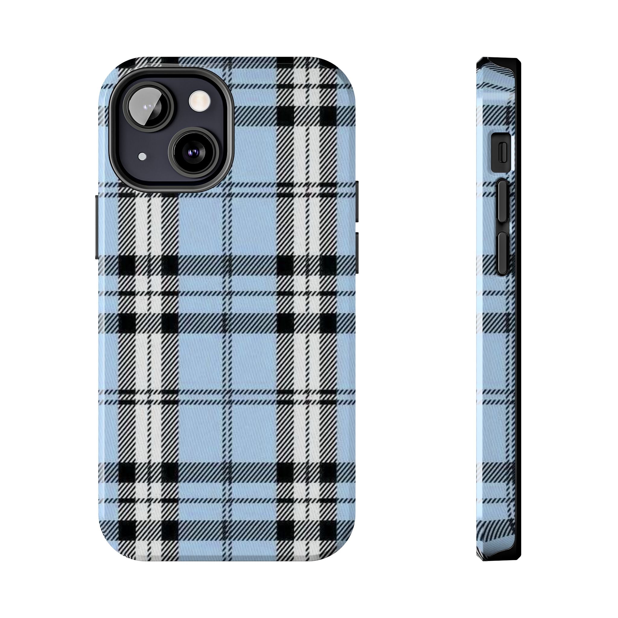 Light Baby Blue Gingham Plaid Phone Case