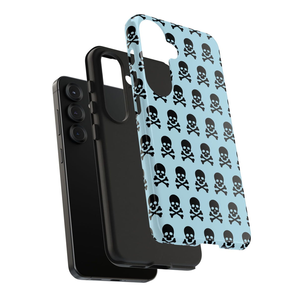 Blue Punk Skull Print Phone Case