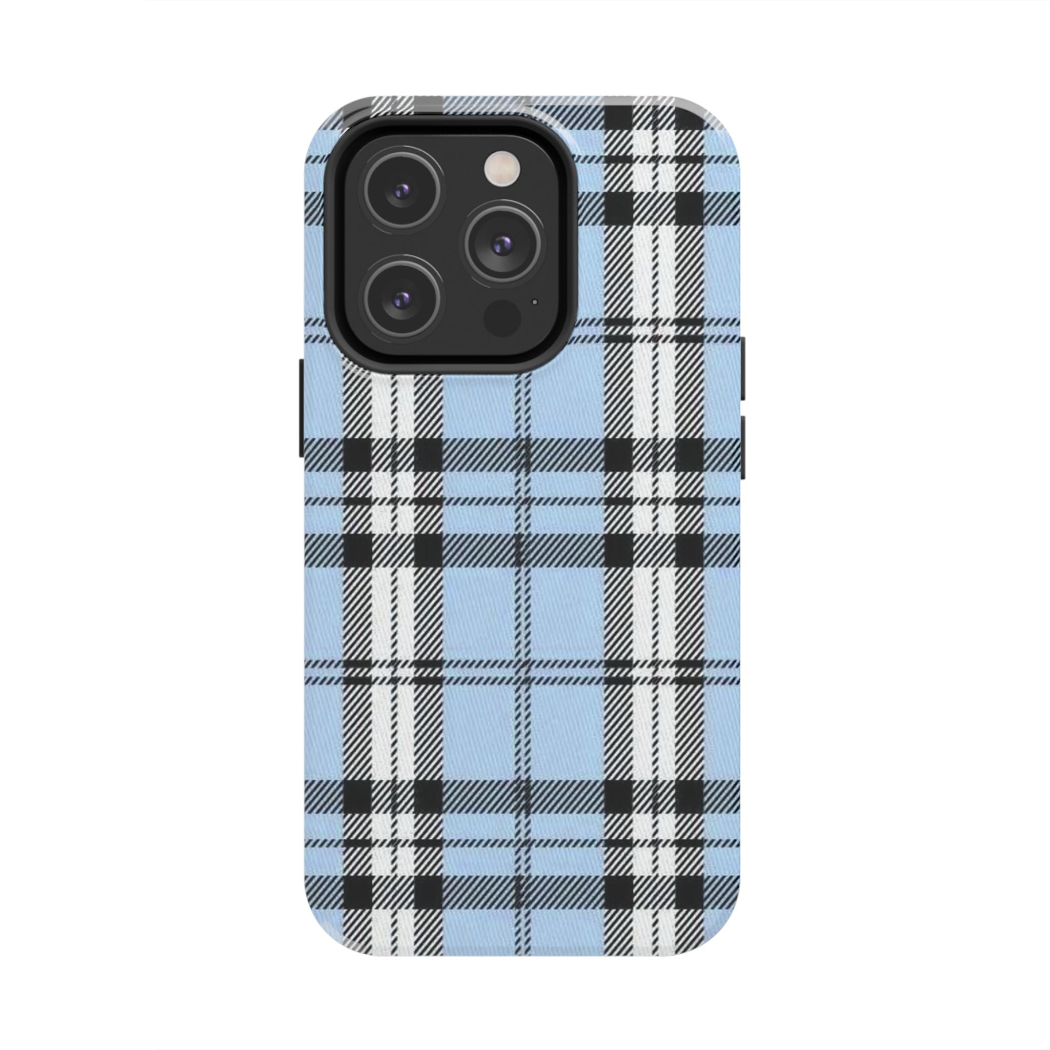 Light Baby Blue Gingham Plaid Phone Case