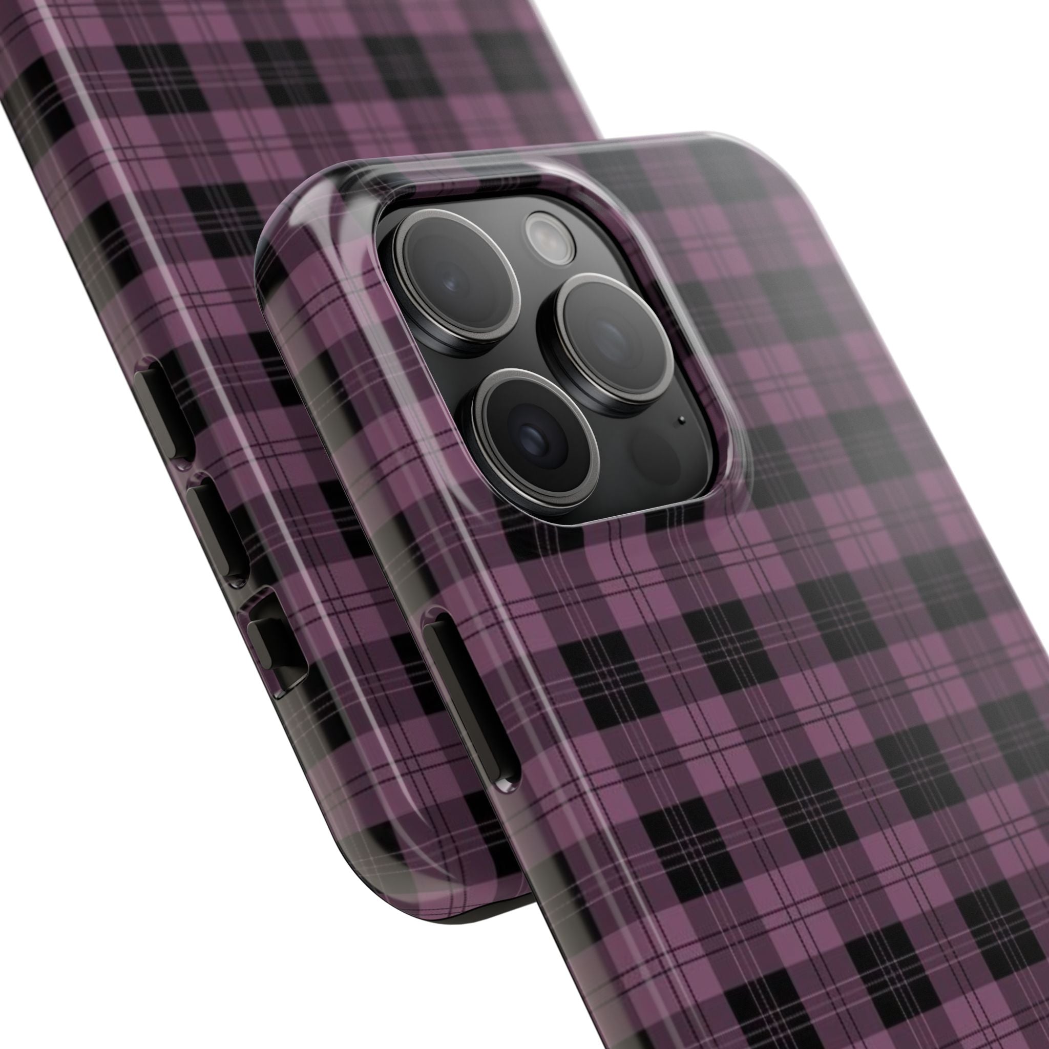 Emo Dark Pink Gingham Plaid Phone Case  - Tough Impact-Resistant Case