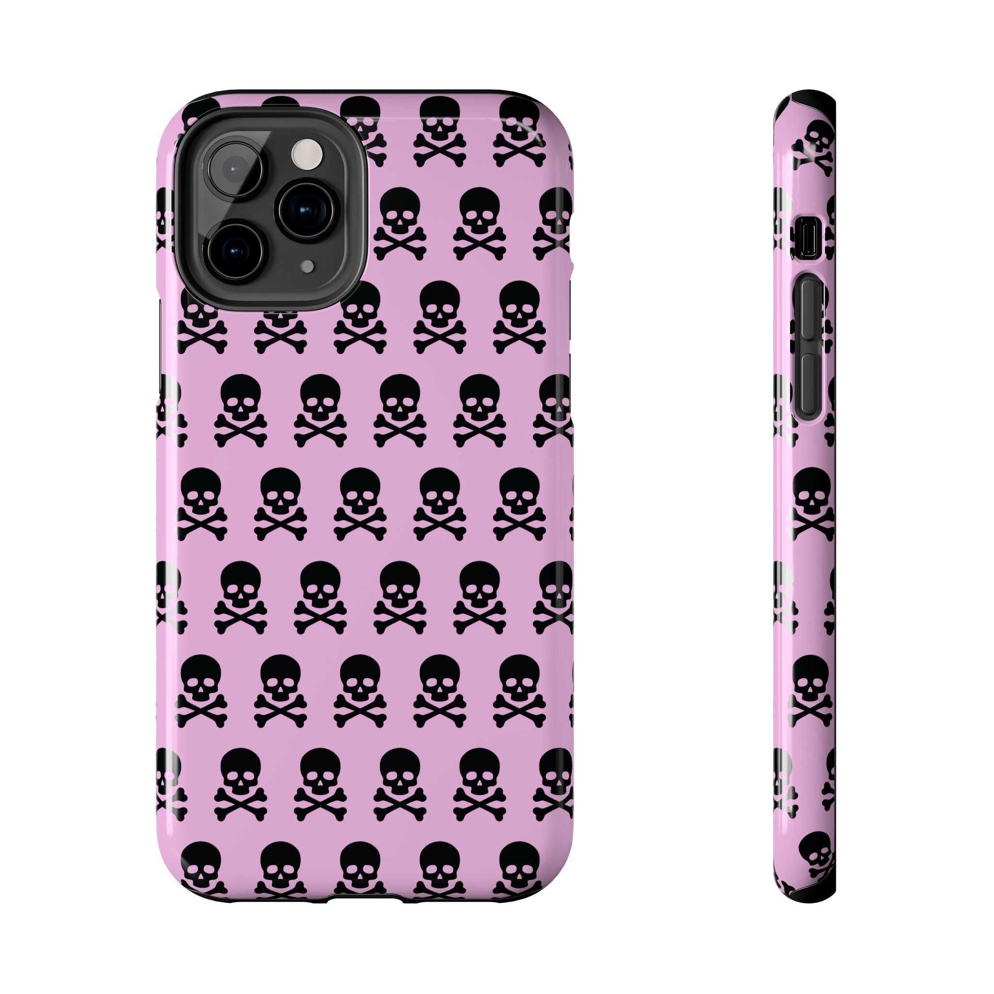 Pink Punk Skull Print Phone Case