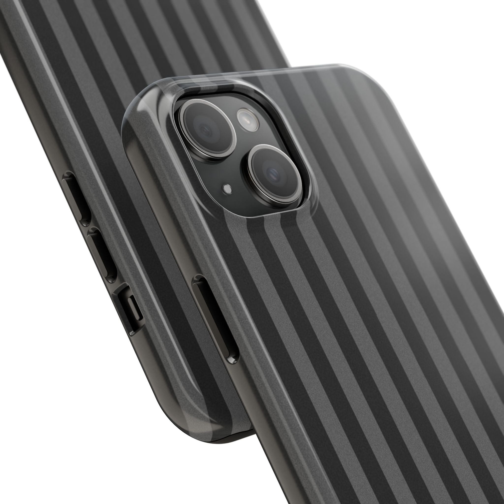 Dark Grey and Black Stripes Phone Case