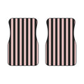Pink and Black Striped Car Mats - Front Floor Mats Set of 2