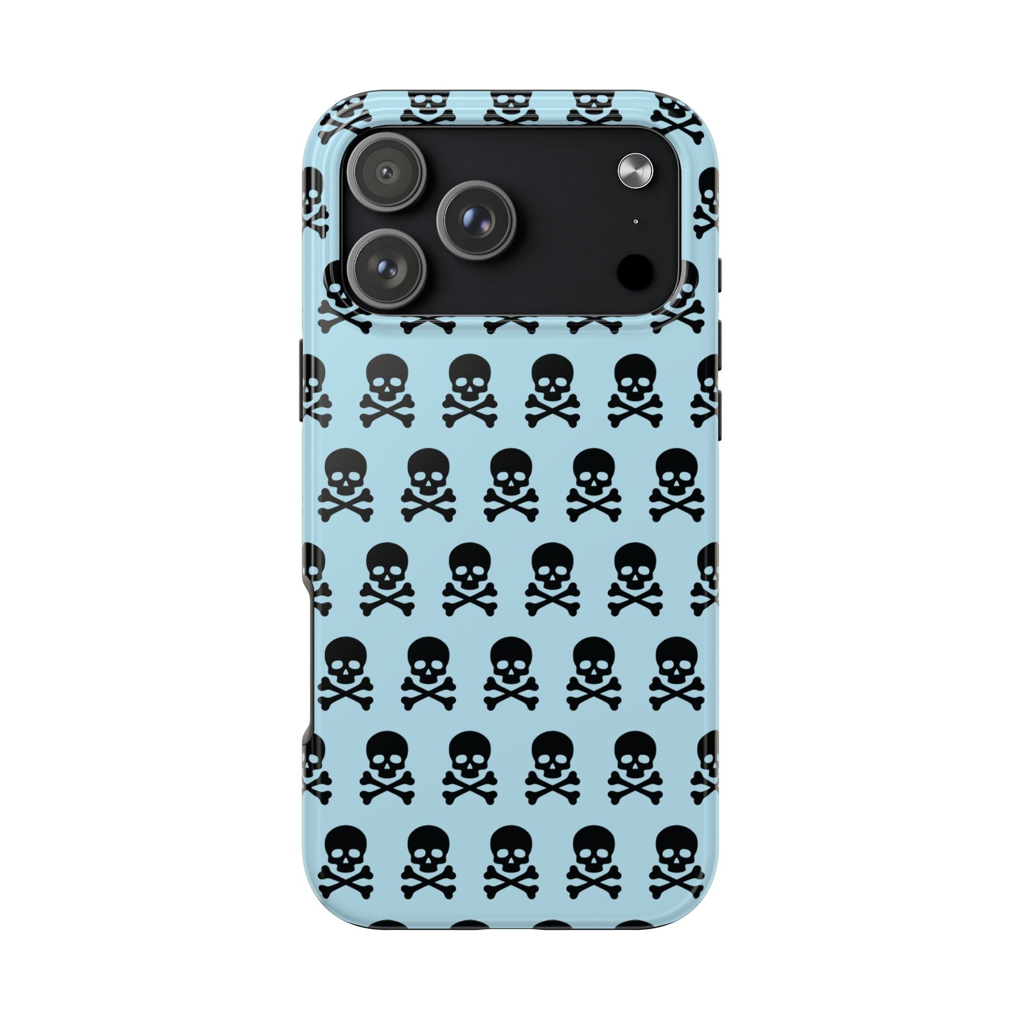Blue Punk Skull Print Phone Case
