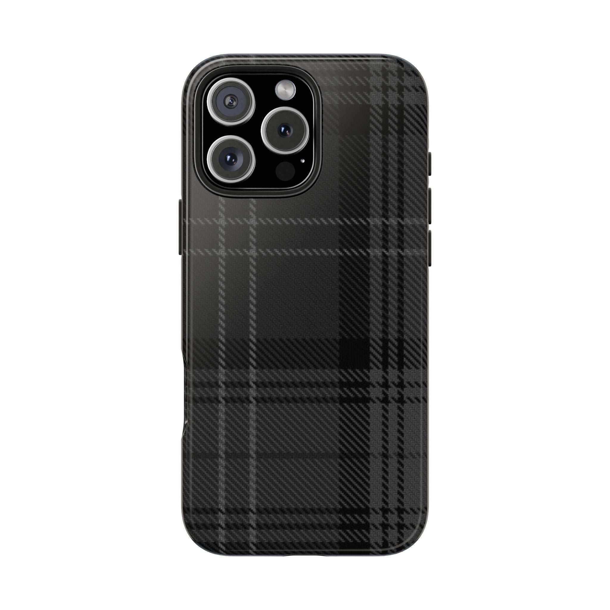 Black Plaid Phone Case  - Tough Impact-Resistant Case