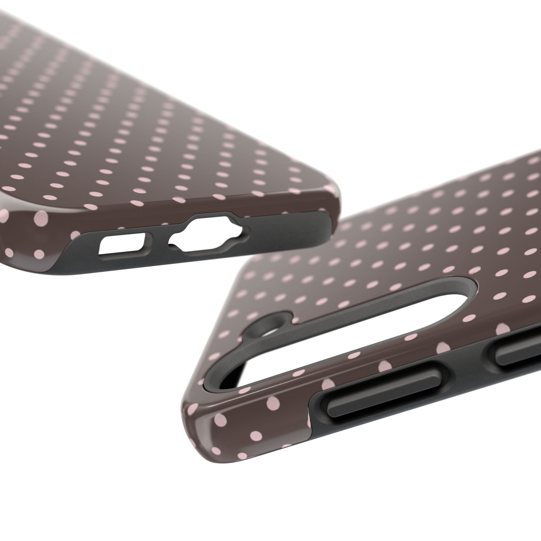 Brown with Pink Dots Phone Case  - Tough Impact-Resistant Case