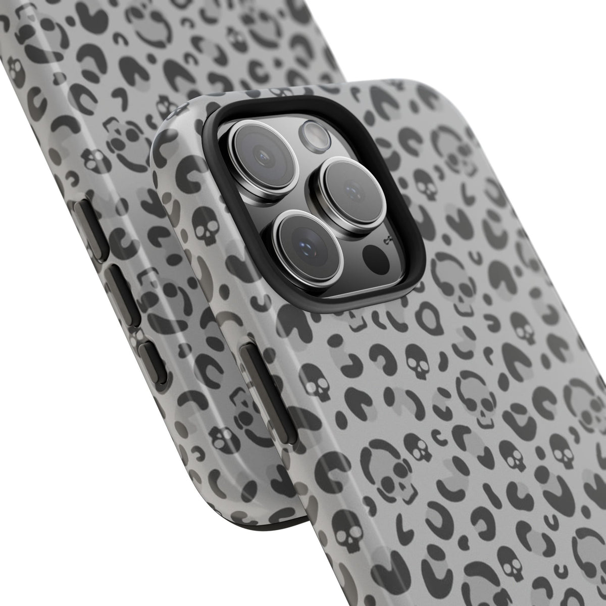Skull Cheetah Grey Leopard Phone Case