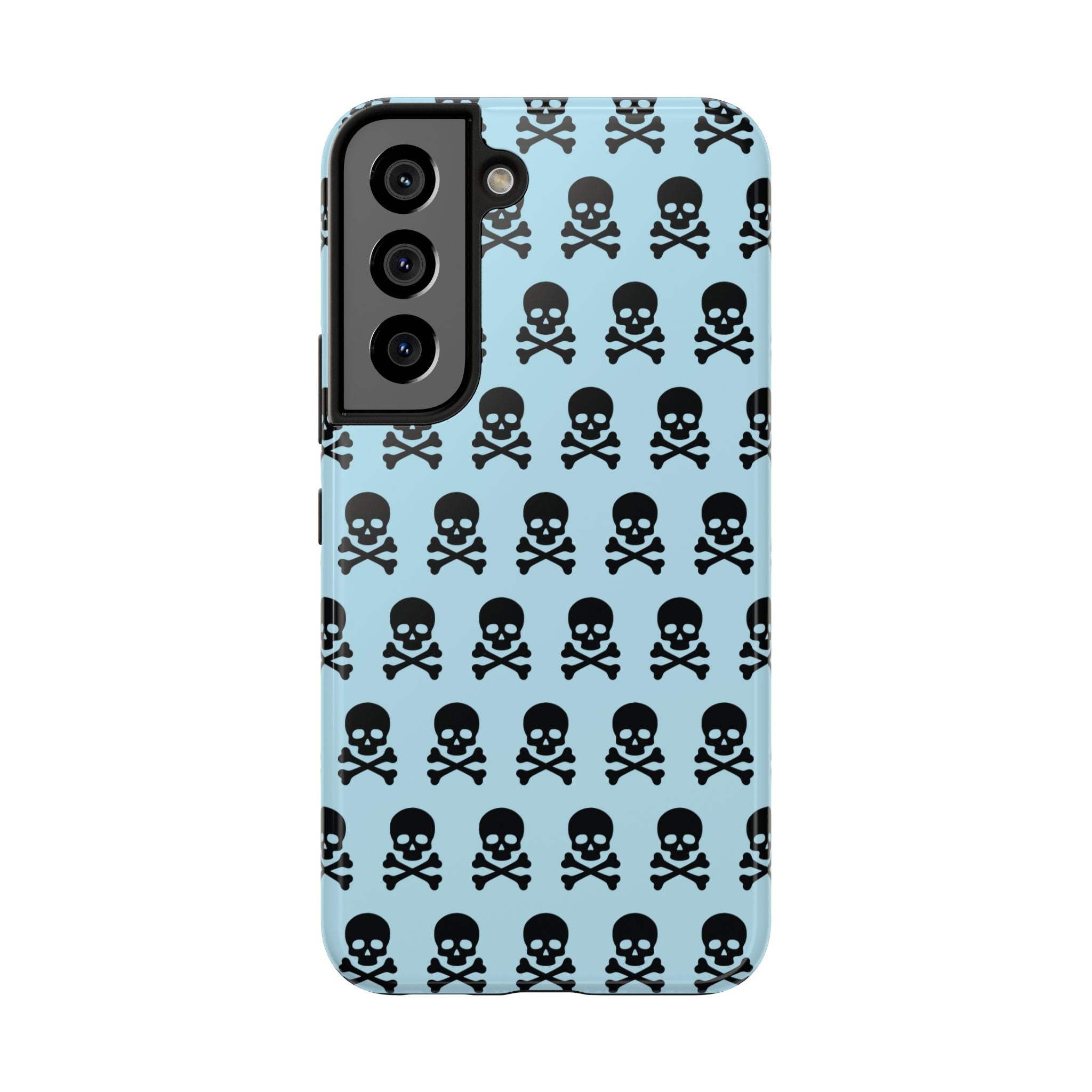 Blue Punk Skull Print Phone Case