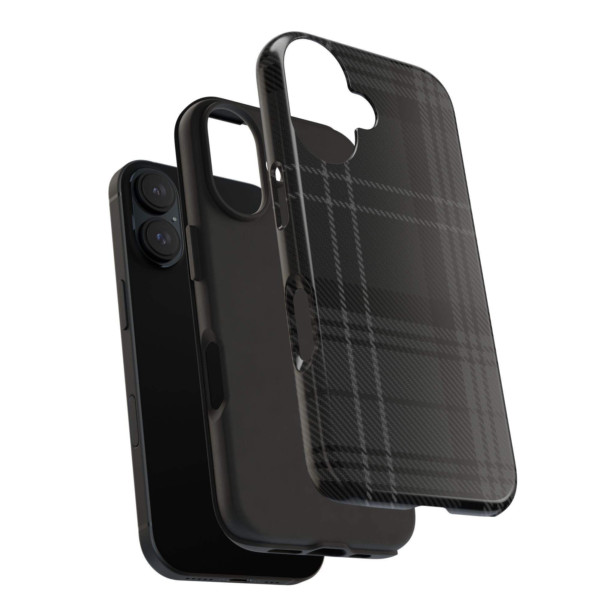 Black Plaid Phone Case  - Tough Impact-Resistant Case