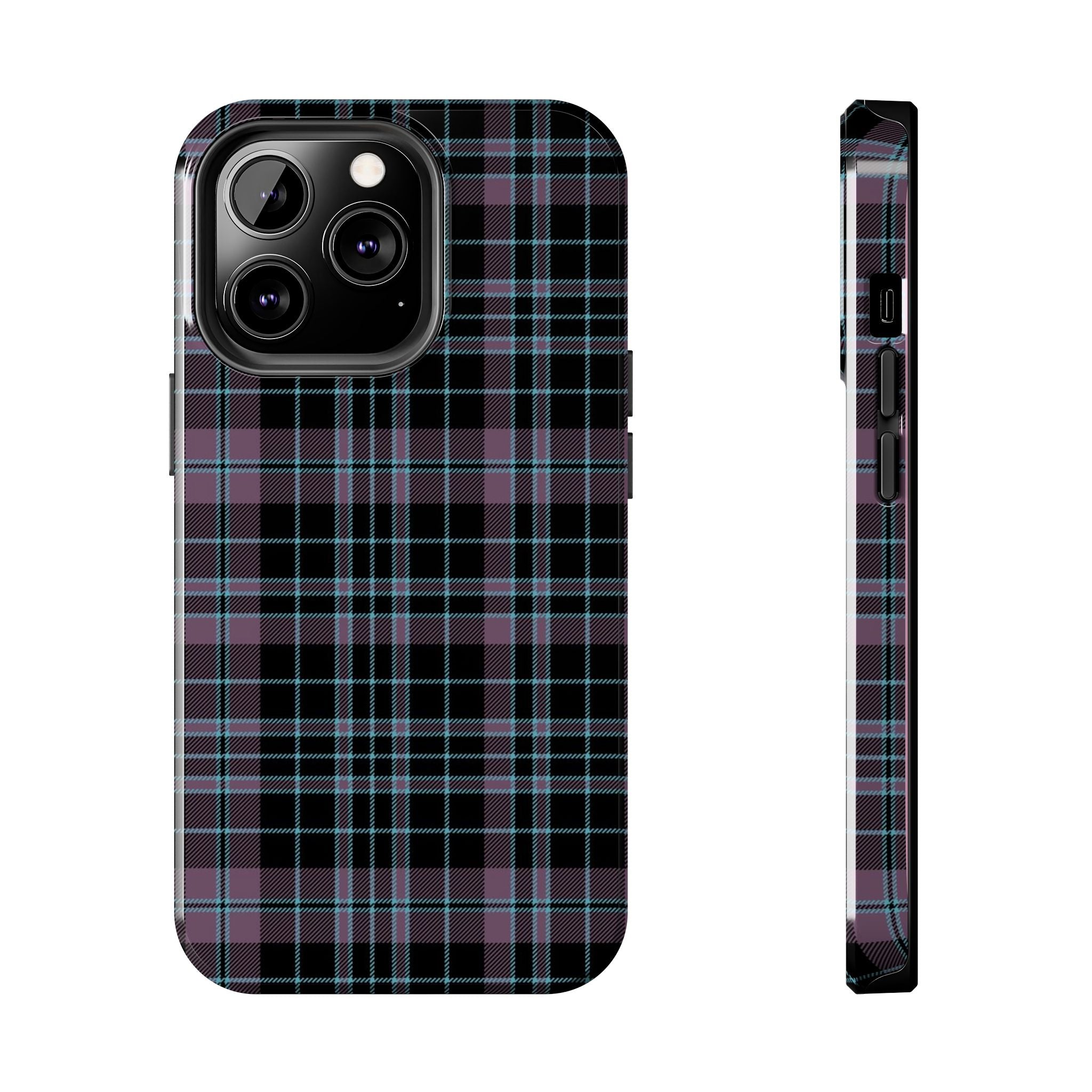 Punk Purple and Blue Plaid Phone Case