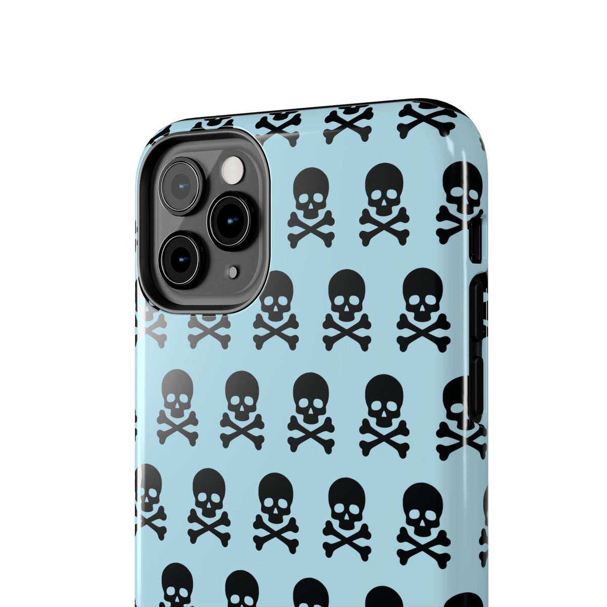Blue Punk Skull Print Phone Case