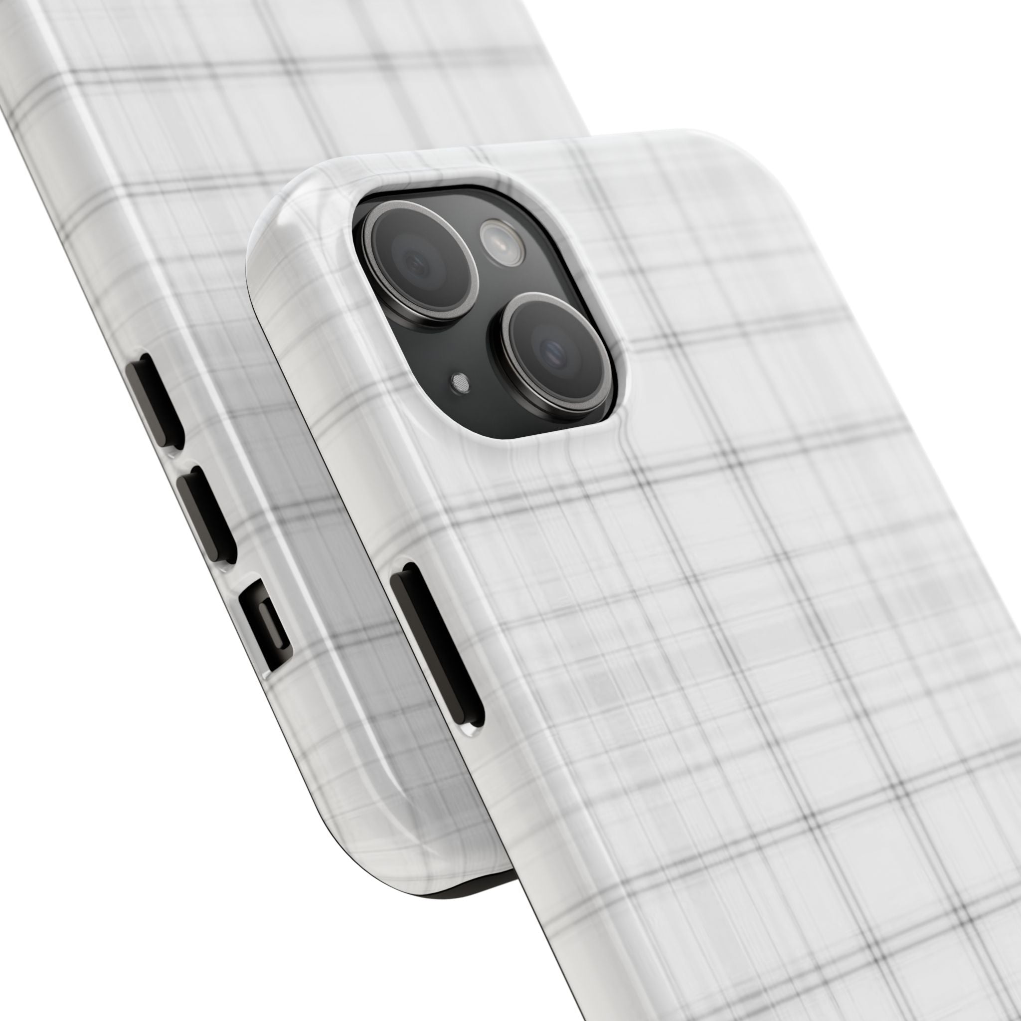 White Gingham Phone Case