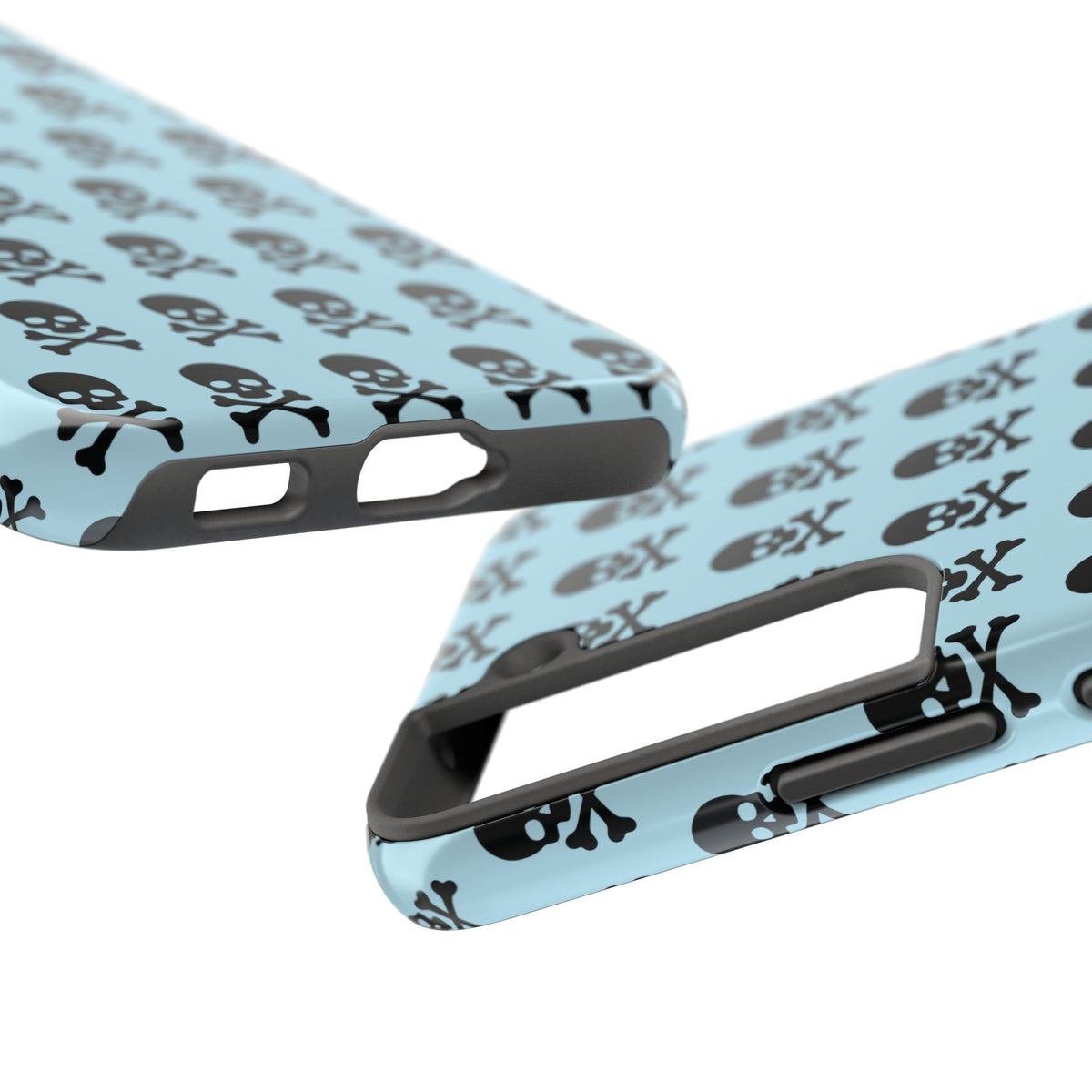 Blue Punk Skull Print Phone Case