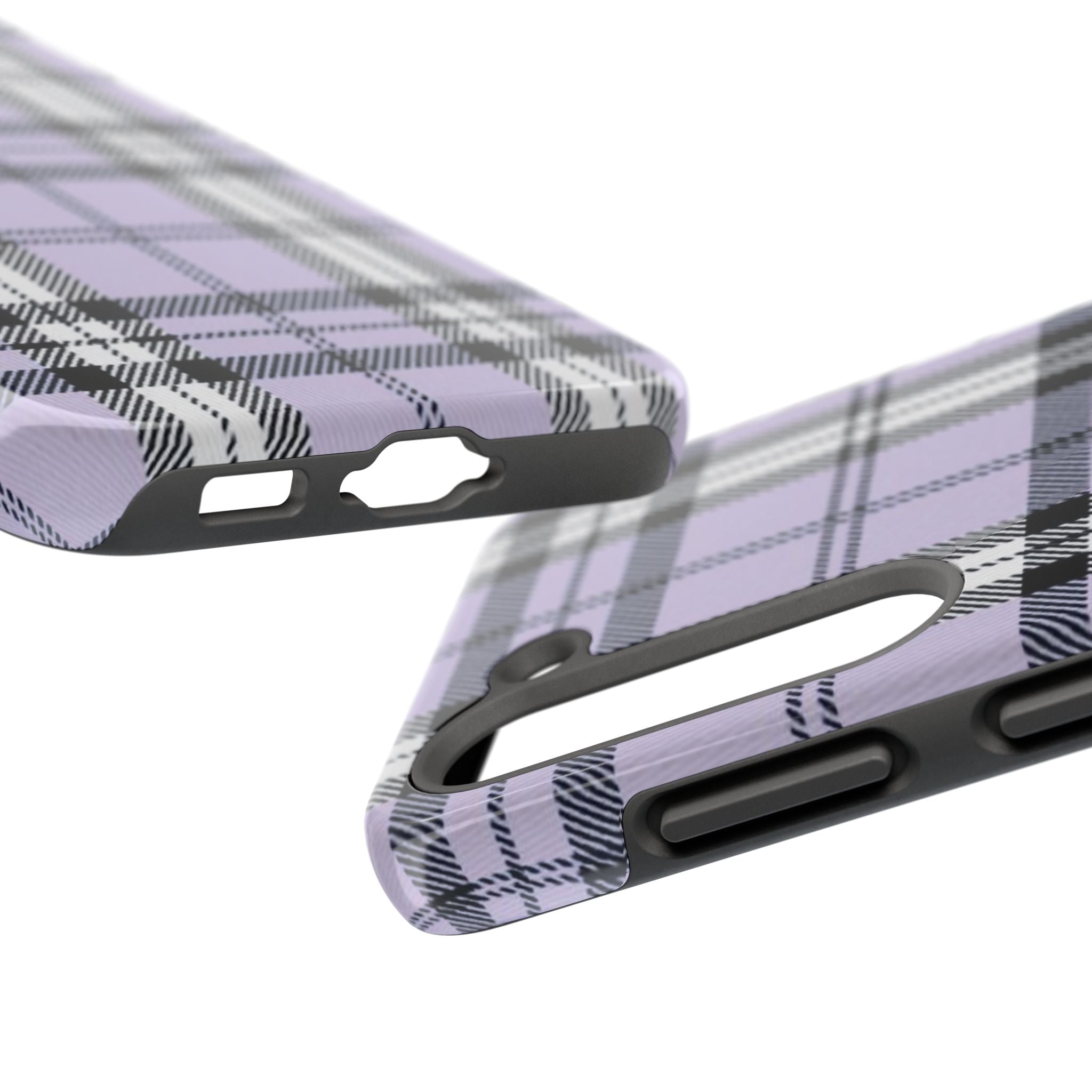 Lavender Light Purple Gingham Plaid Phone Case  - Tough Impact-Resistant Case