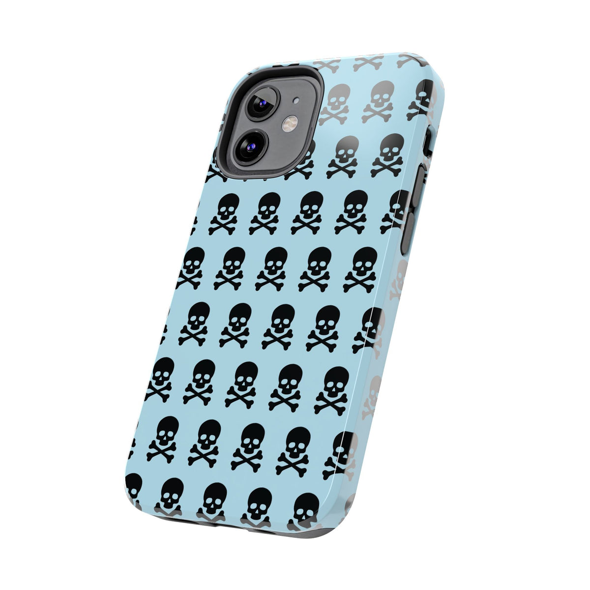 Blue Punk Skull Print Phone Case