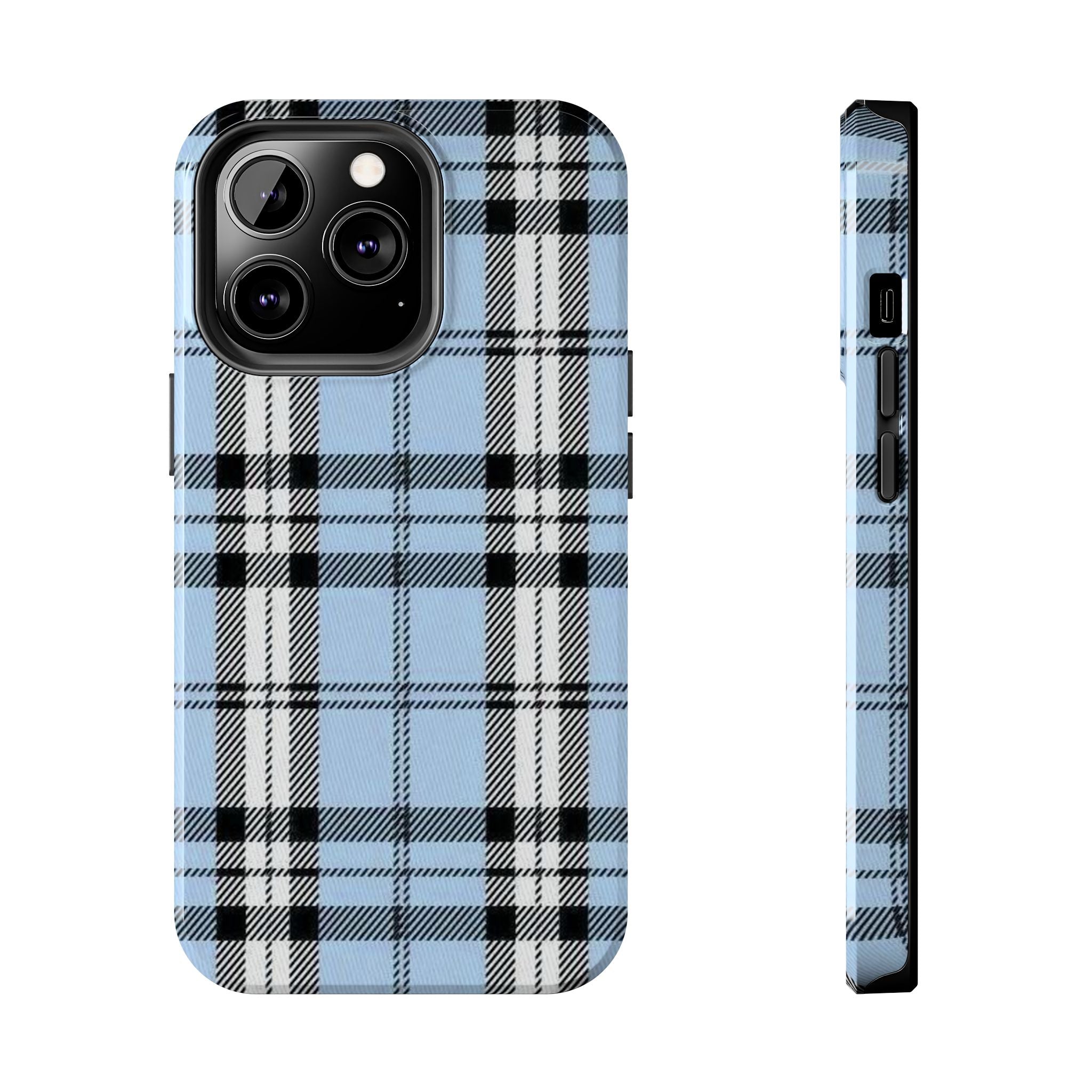 Light Baby Blue Gingham Plaid Phone Case