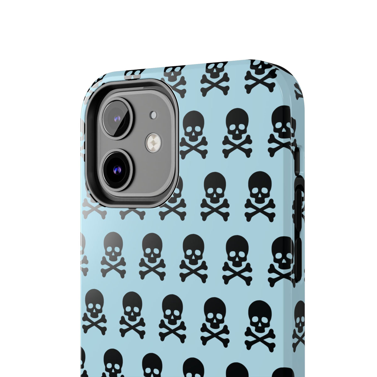 Blue Punk Skull Print Phone Case
