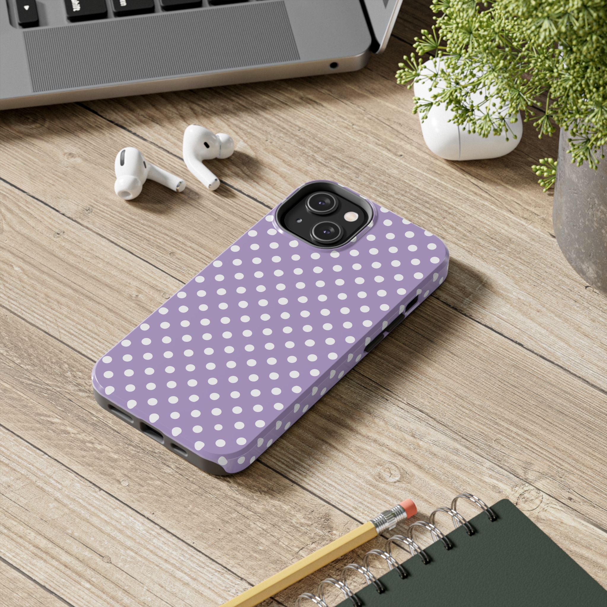 Purple Polka Dot Phone Case  - Tough Impact-Resistant Case