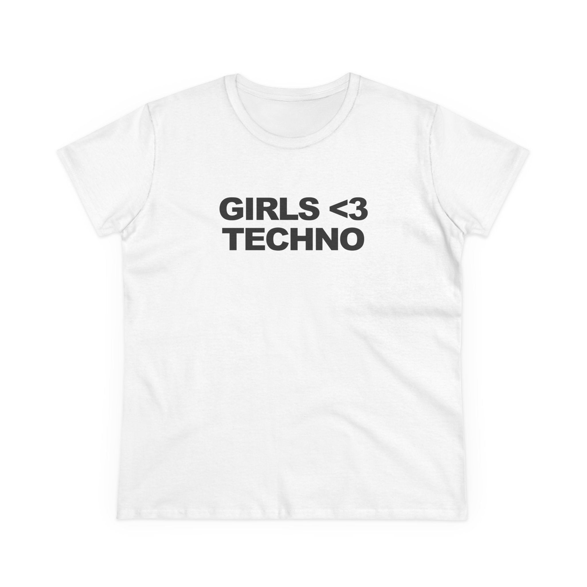 GIRLS <3 TECHNO Women's Cotton Tee