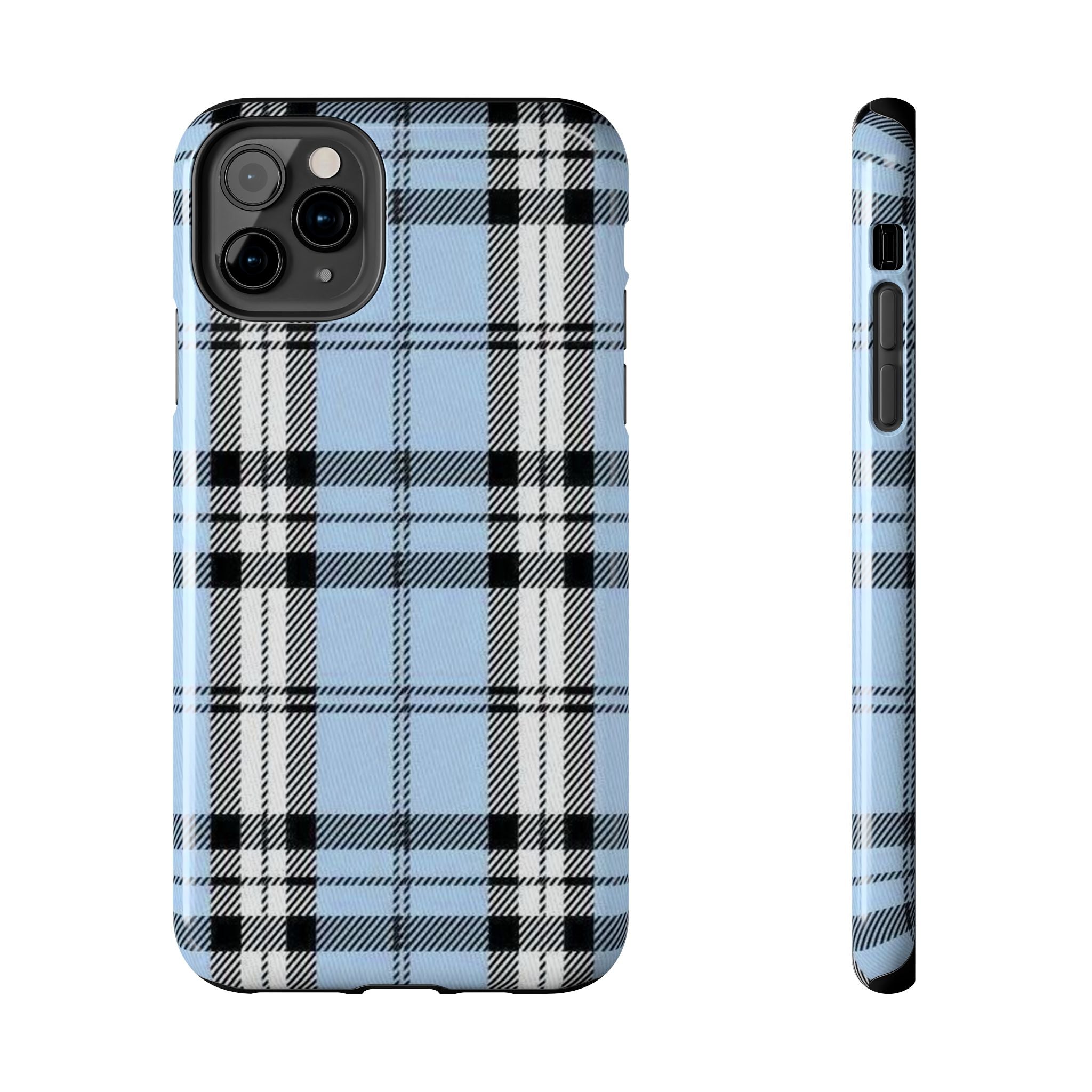 Light Baby Blue Gingham Plaid Phone Case