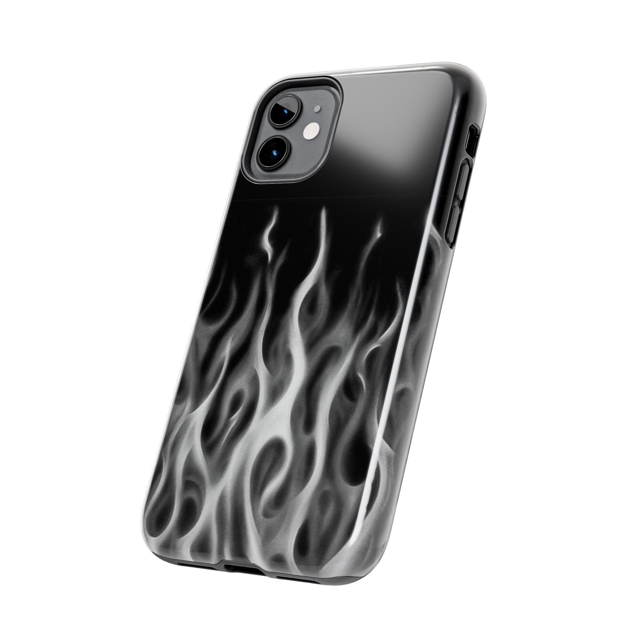 White Airbrush Flames Phone Case  - Tough Impact-Resistant Case