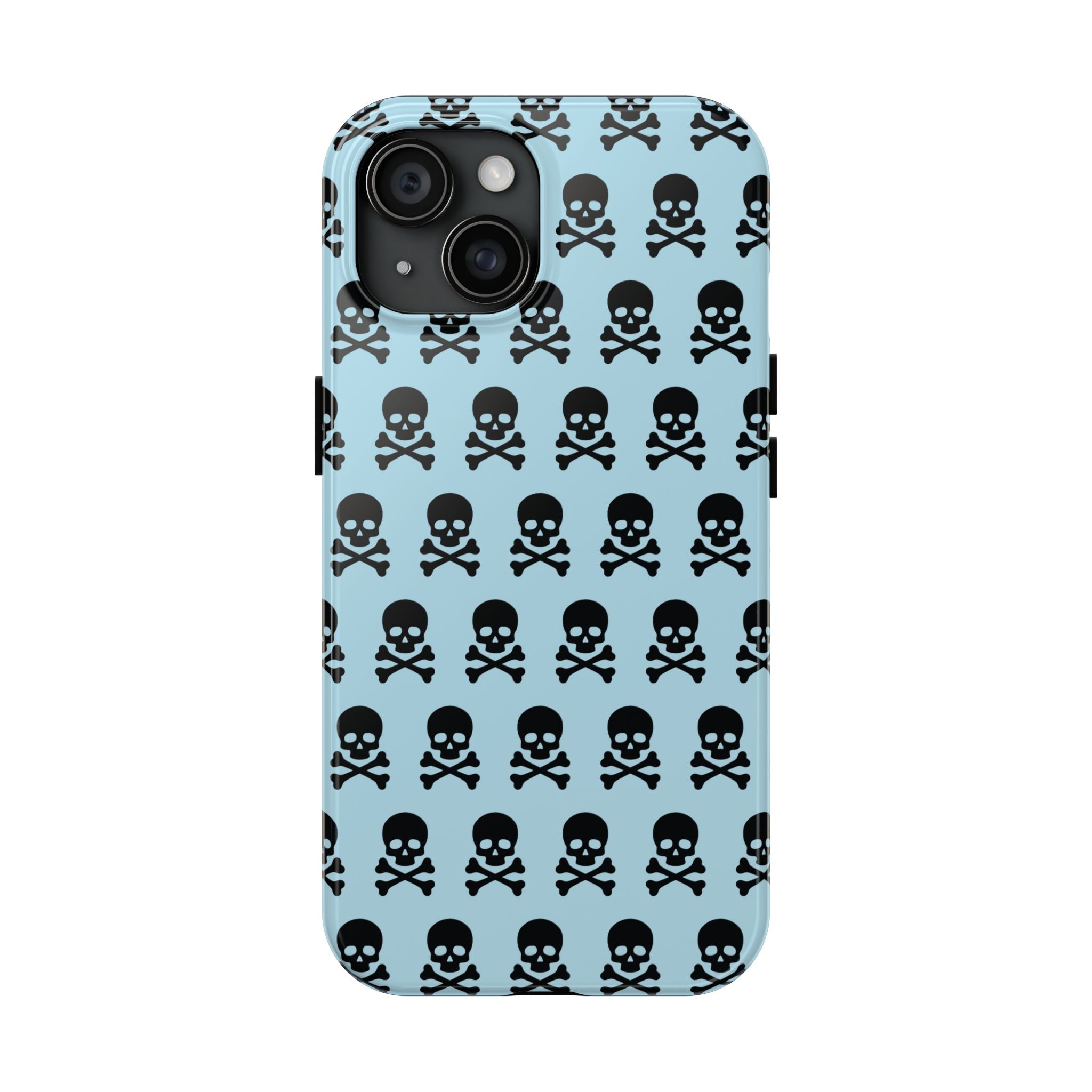 Blue Punk Skull Print Phone Case