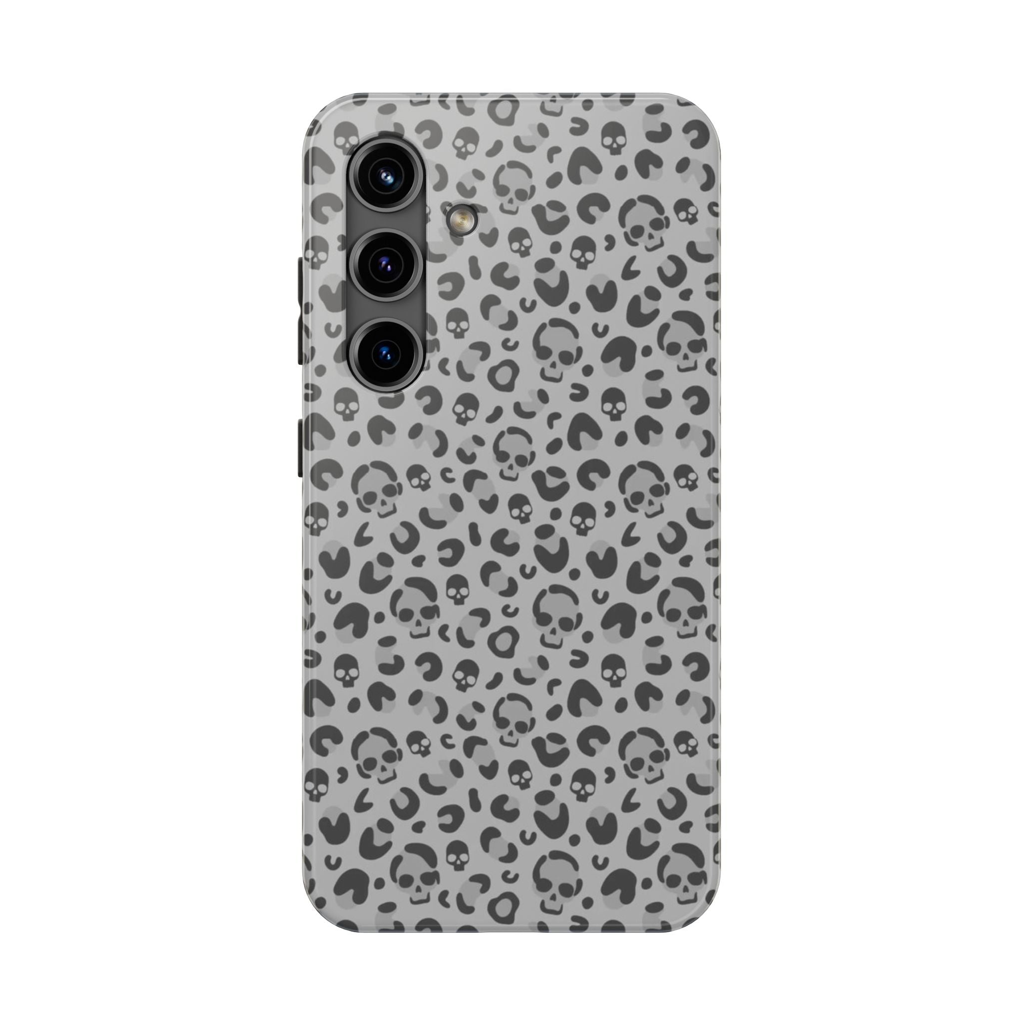 Skull Cheetah Grey Leopard Phone Case