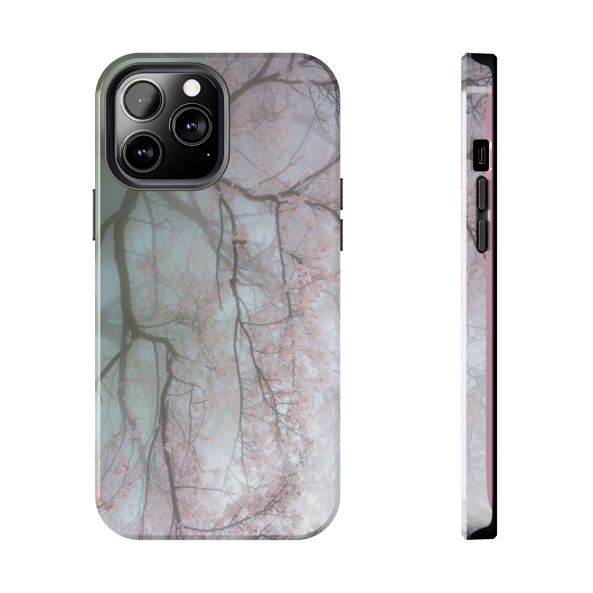 Foggy Cherry Blossom Cyber Phone Case  - Tough Impact-Resistant Case