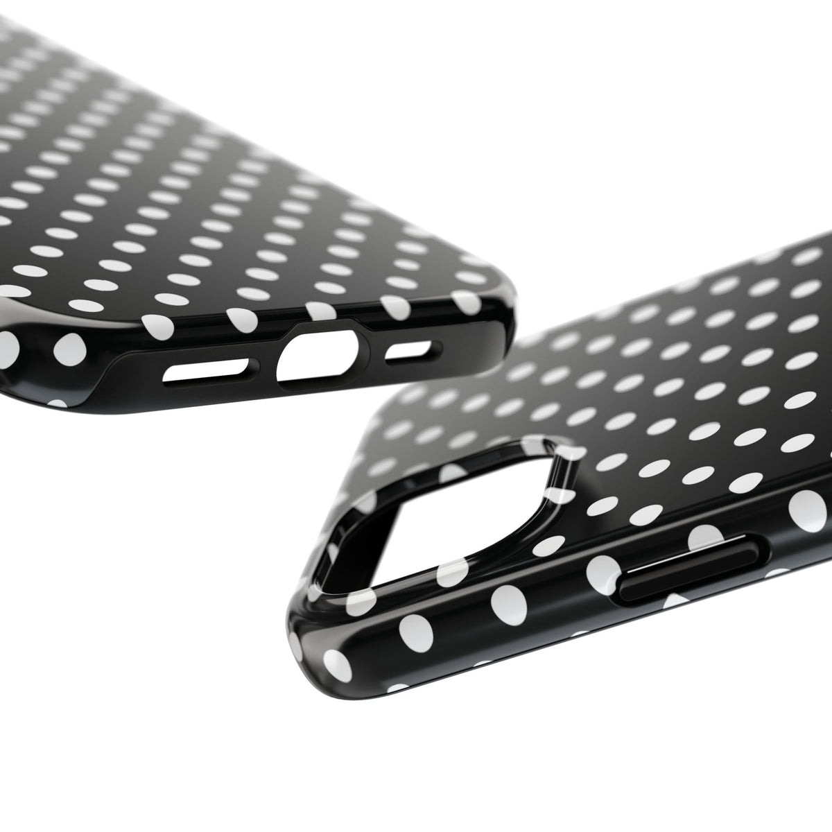 Black and White Polka Dot Phone Case  - Tough Impact-Resistant Case