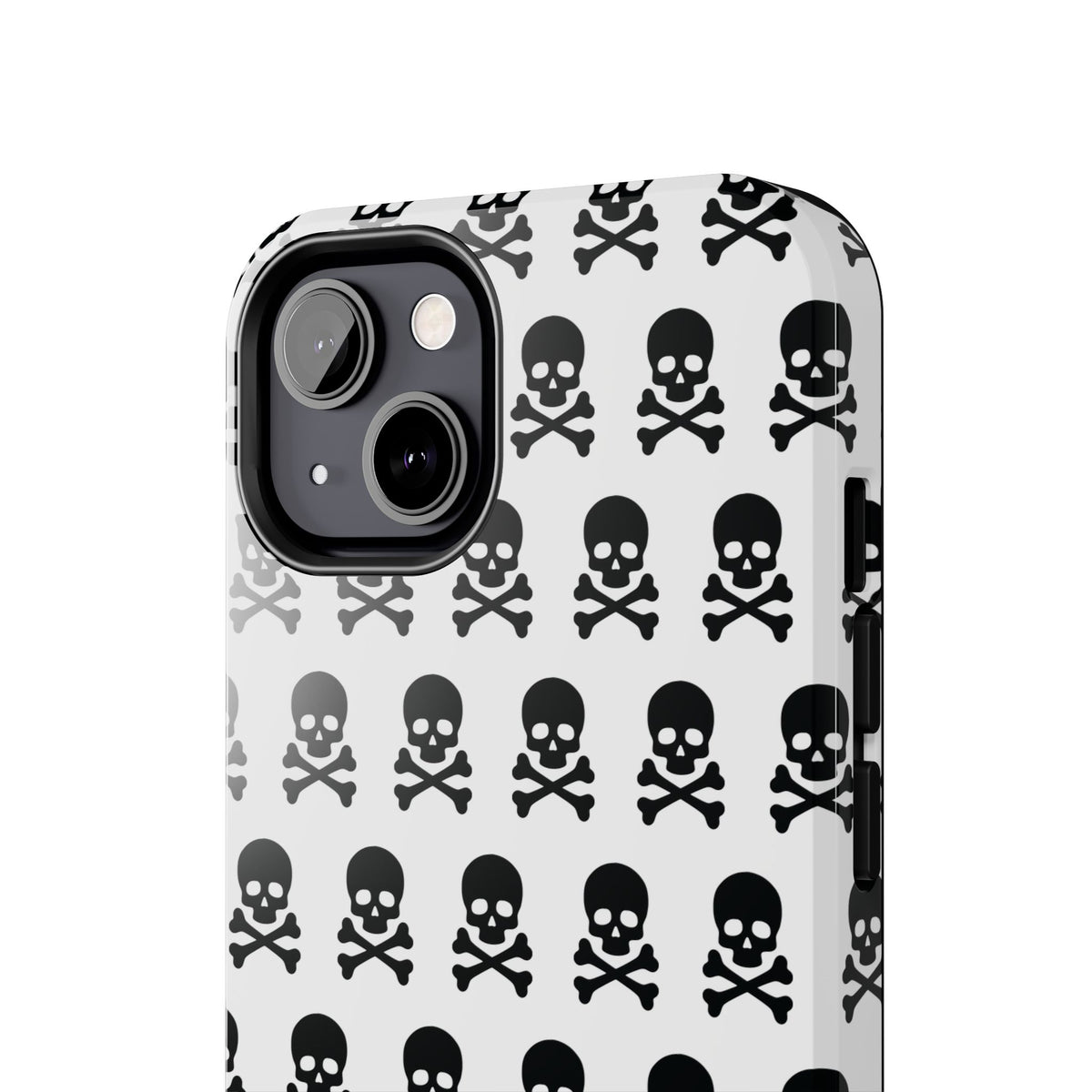 White Punk Skull Print Phone Case