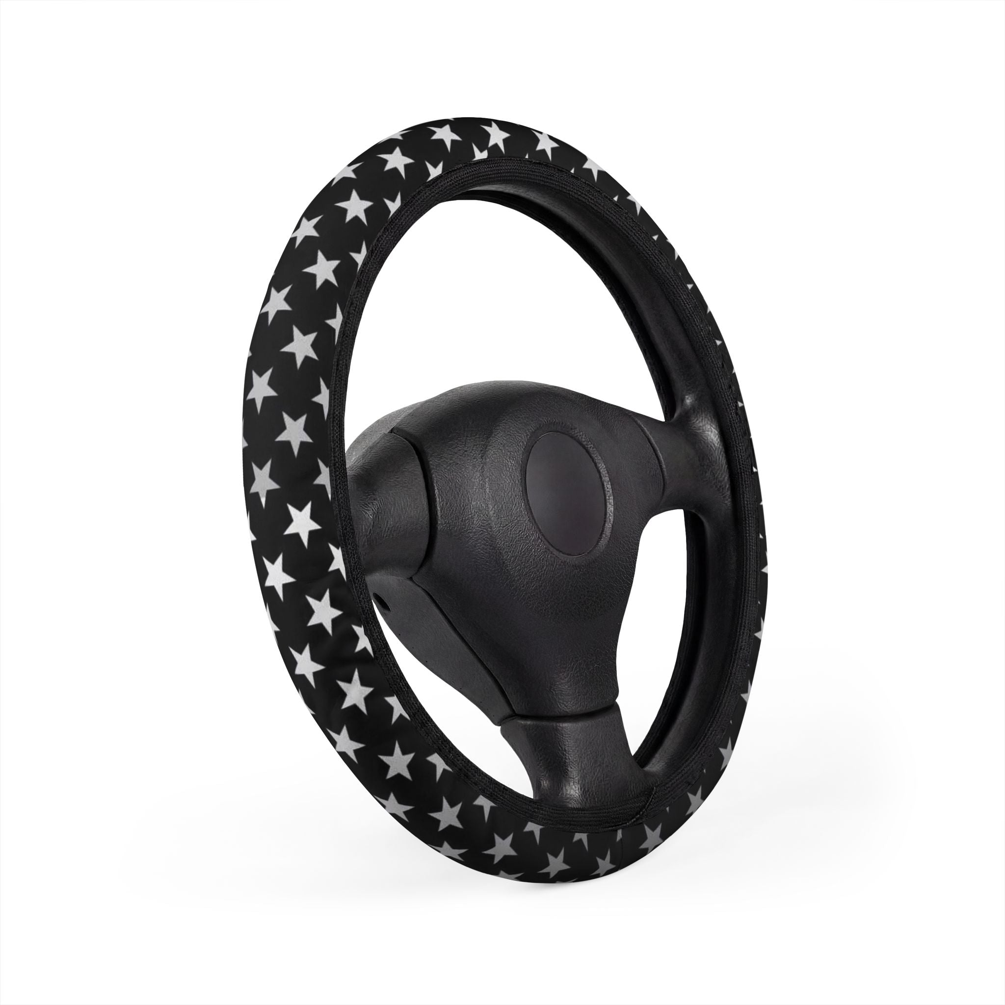 Black & White Stars Car Steering Wheel Cover