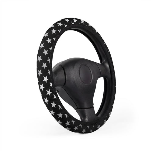 Black & White Stars Car Steering Wheel Cover