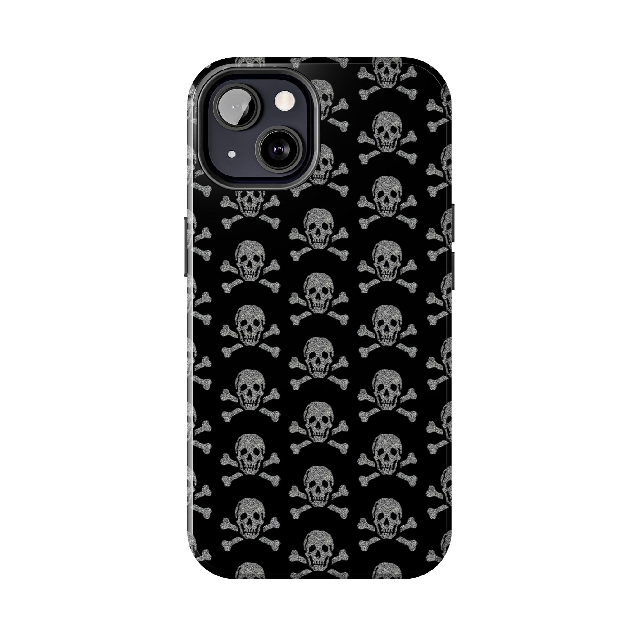 Silver Skull Print Phone Case  - Tough Impact-Resistant Case