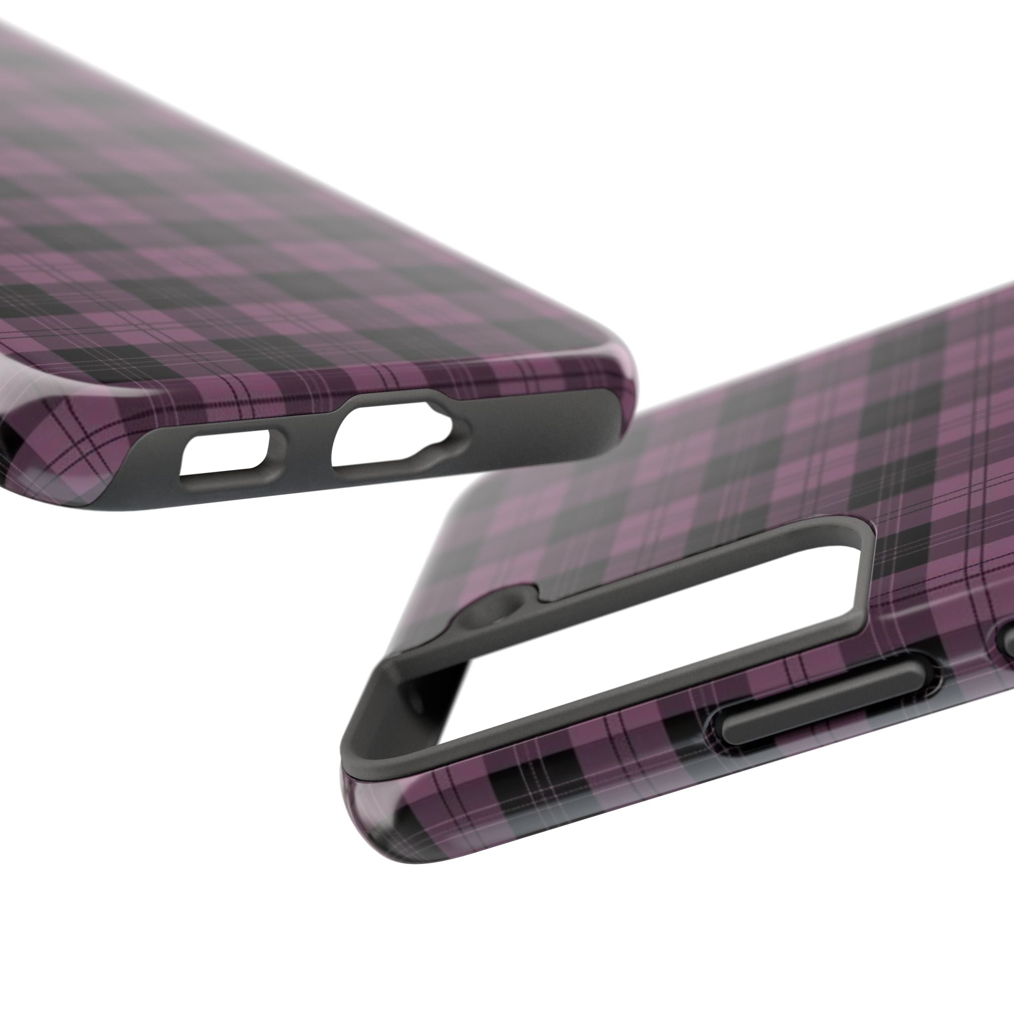 Emo Dark Pink Gingham Plaid Phone Case  - Tough Impact-Resistant Case