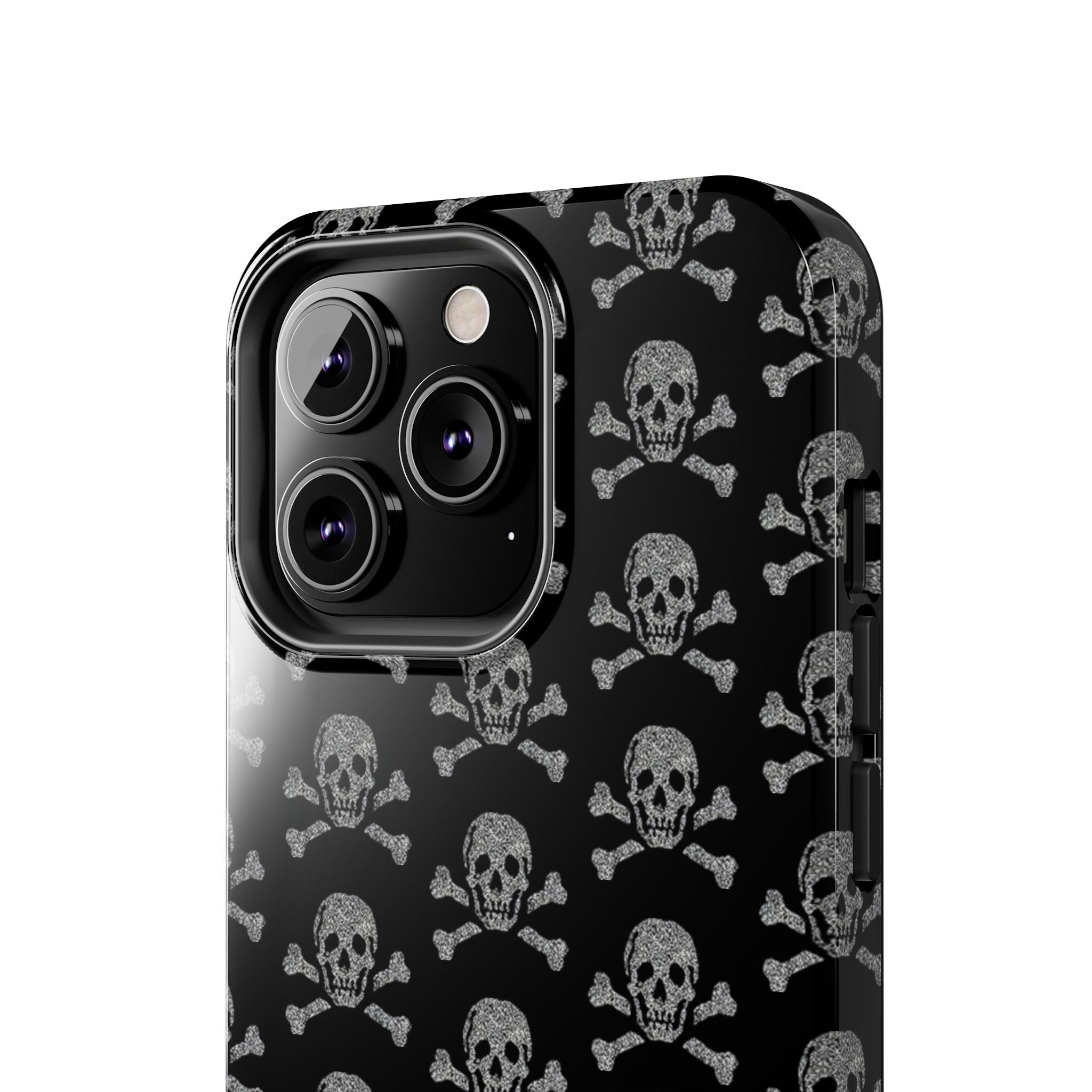Silver Skull Print Phone Case  - Tough Impact-Resistant Case