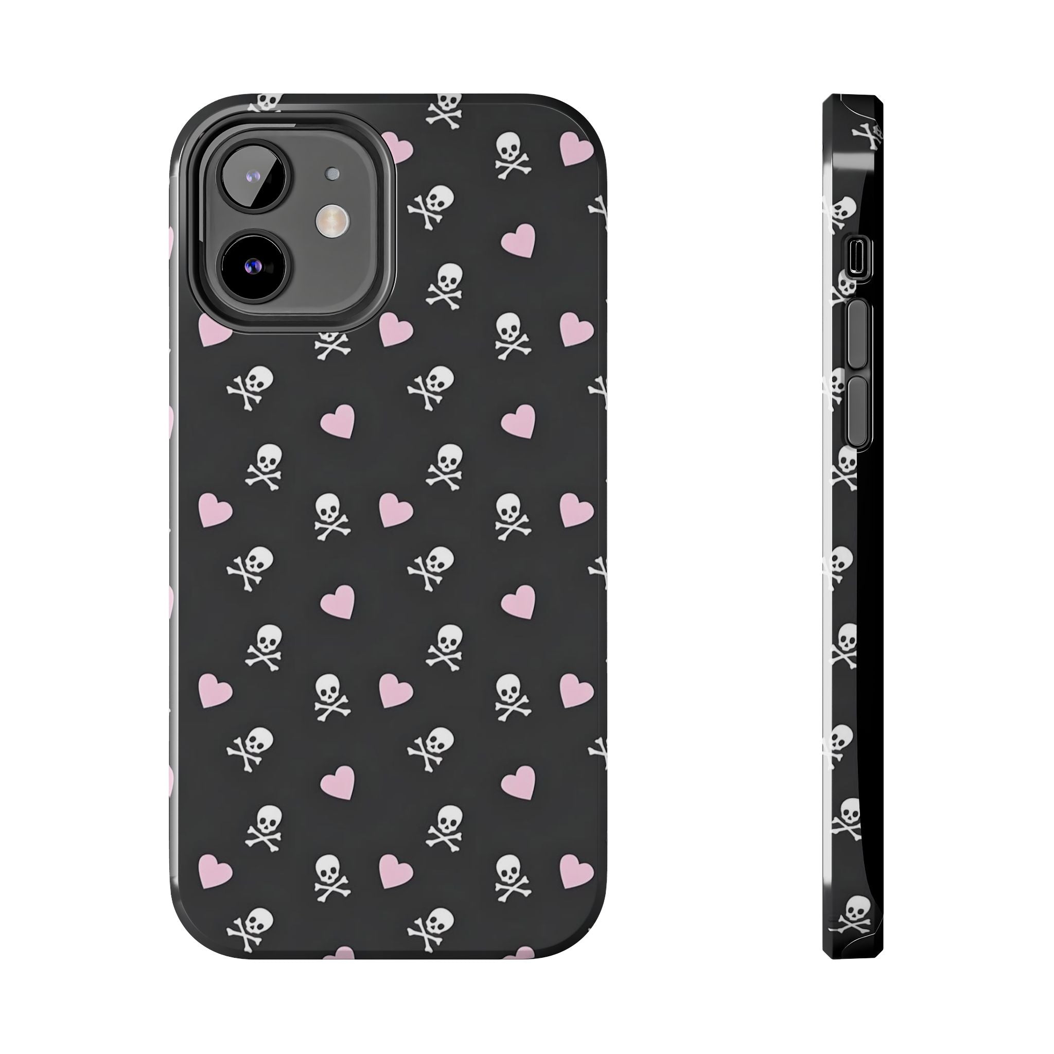 Cute Skulls and Hearts Phone Case  - Tough Impact-Resistant Case