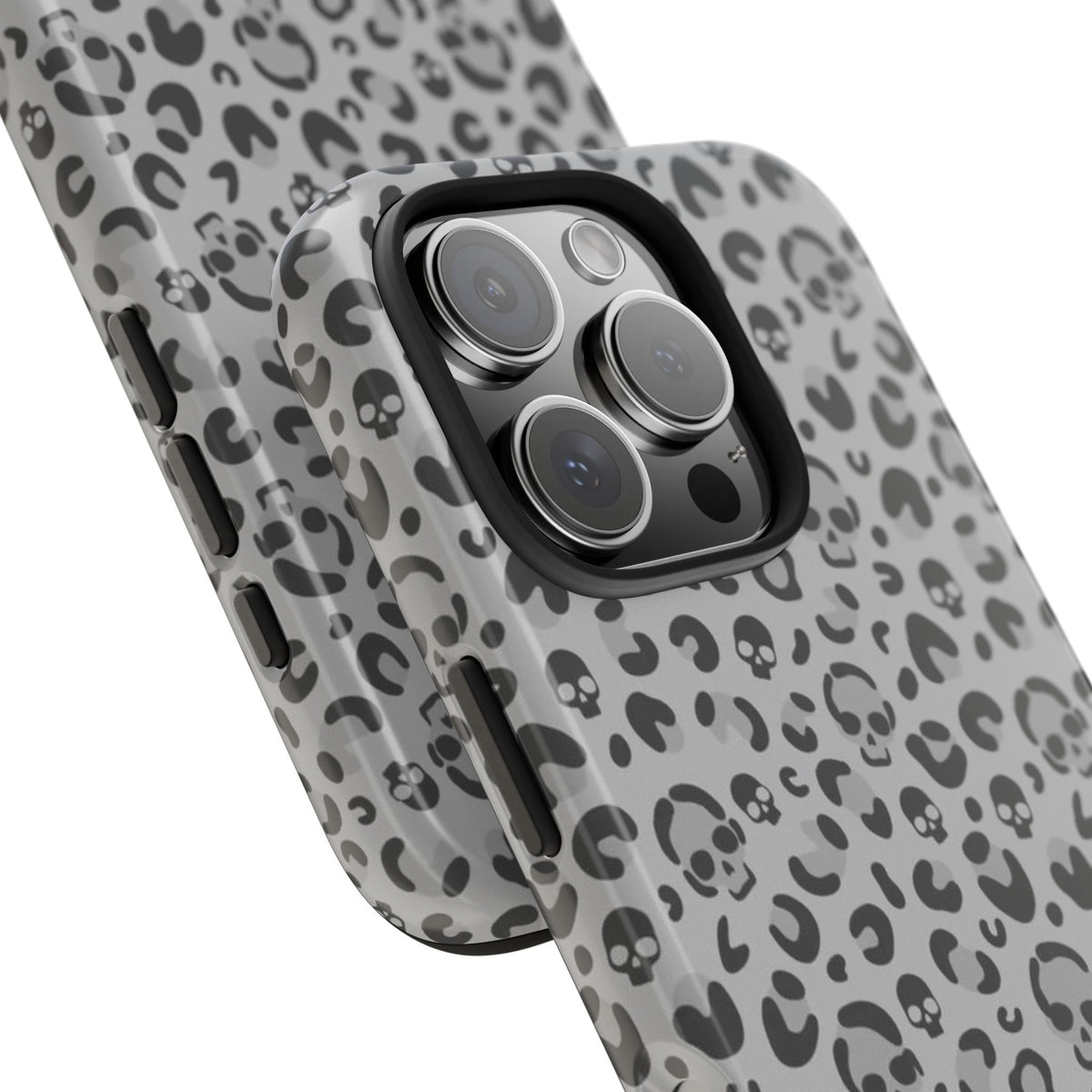 Skull Cheetah Grey Leopard Phone Case
