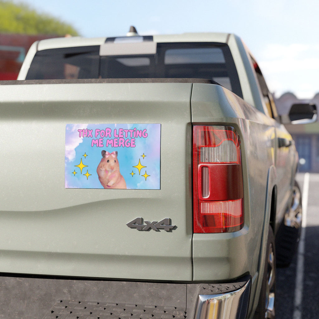 Thx for letting me merge! Funny Bumper Magnet